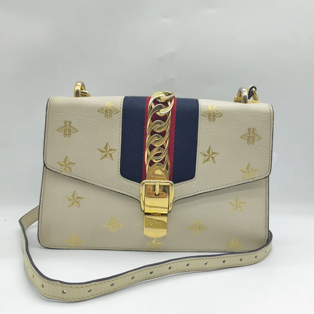 95新 GUCCI/古驰  白色小蜜蜂塞尔维亚 1450 0984