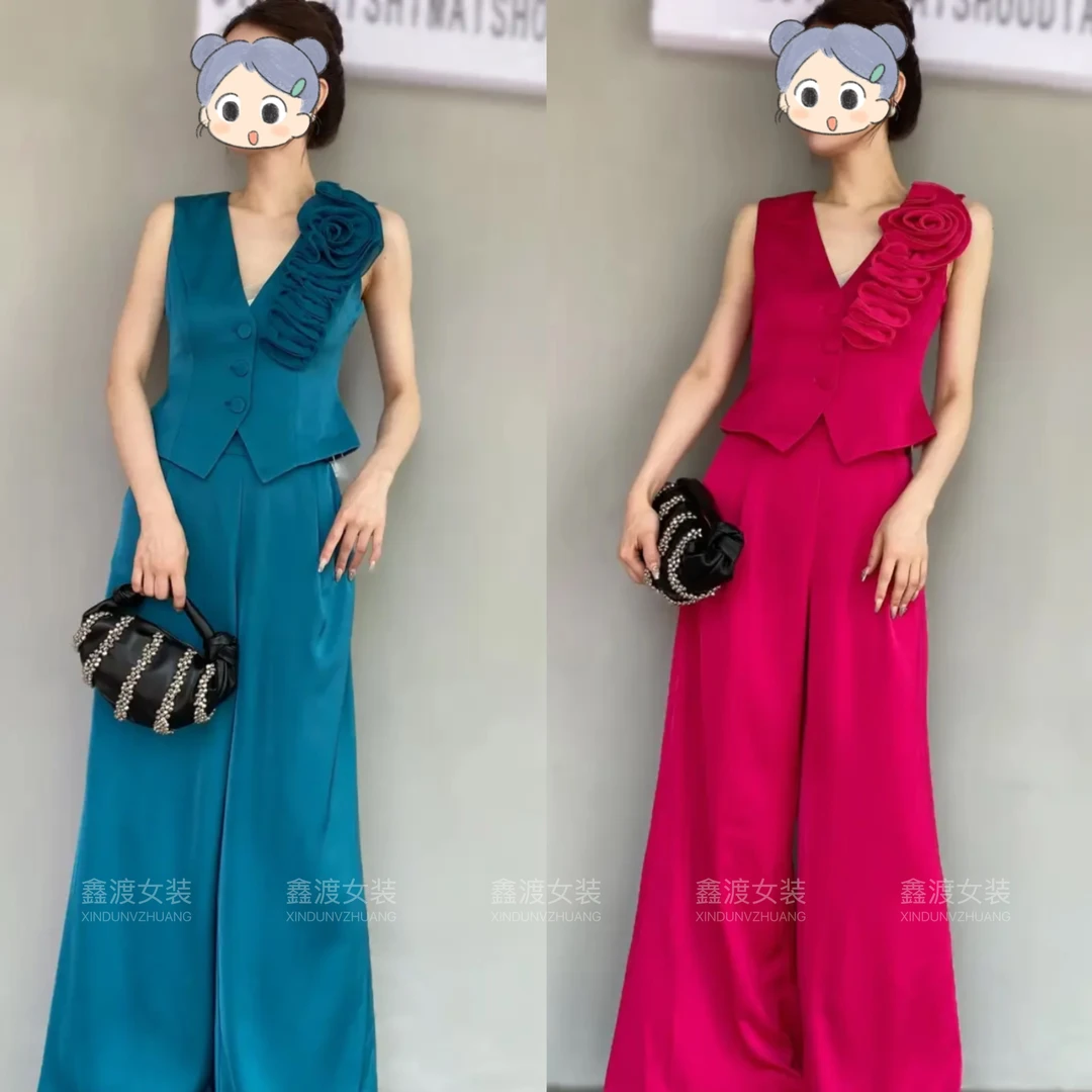 2025春夏新款时尚显瘦气质女士网红洋气两件套百搭款D5260