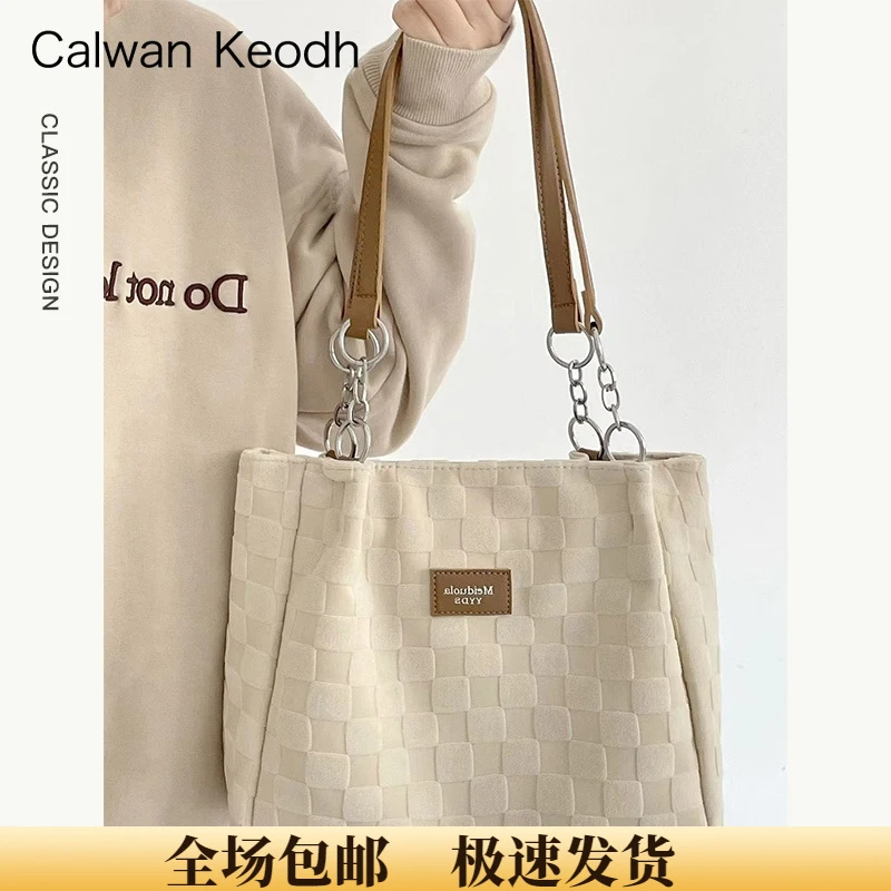 Calwan keodh包包女包大容量单肩帆布托特包生日礼物送女友送老婆