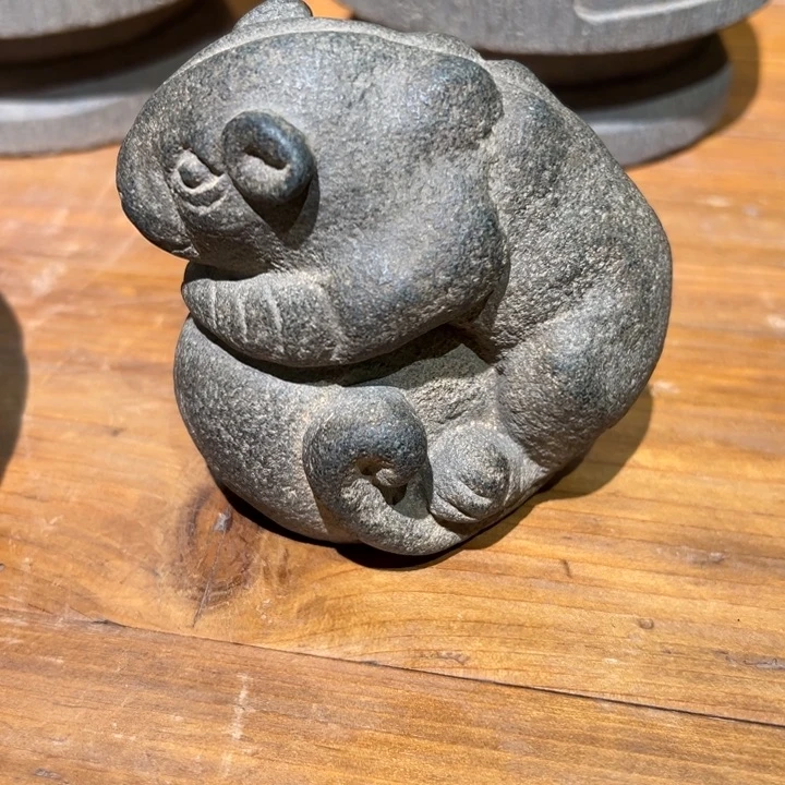 石材@**窝老鼠镇纸福建青石