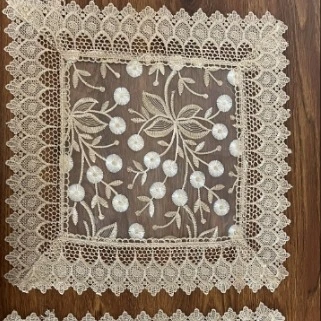 ZN062-2玻璃纱【40*40/对]摇钱树高织高密玻璃砂水溶边桌布茶几布