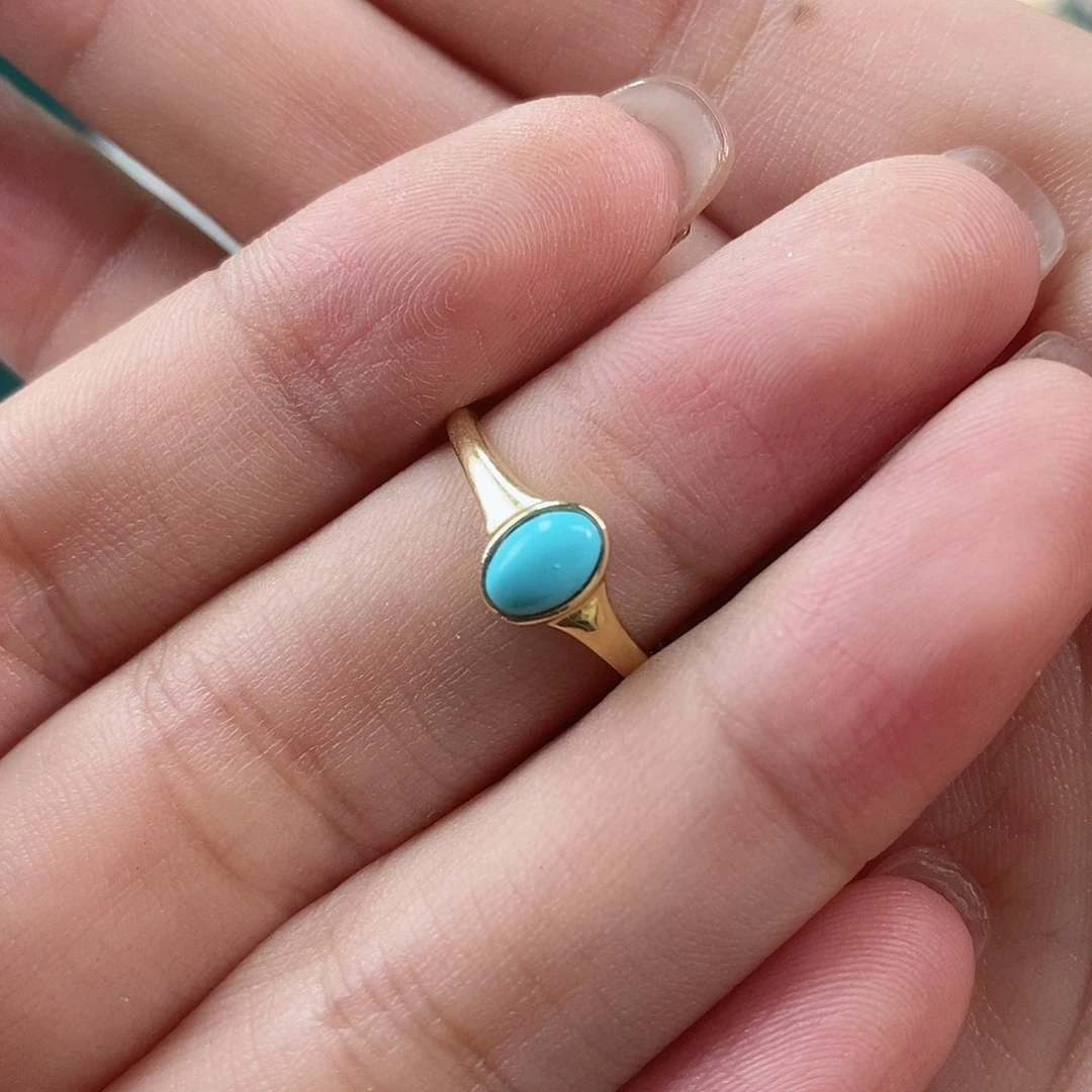 绿松石珠宝奇石18K金镶嵌