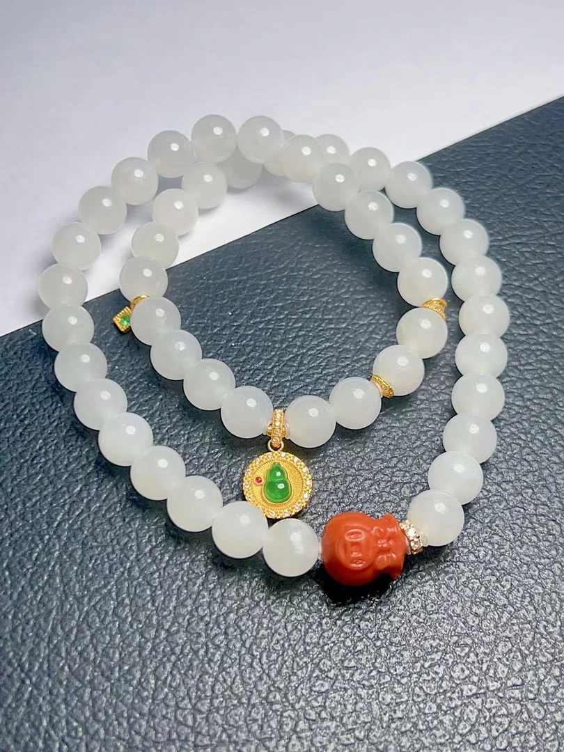 和田玉手串GWJ1130-13/8mm