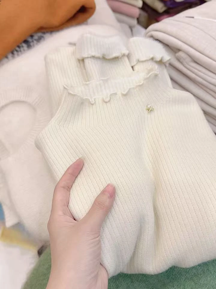 七言家！#燕麦米一体绒木耳边保暖针织打底-1@