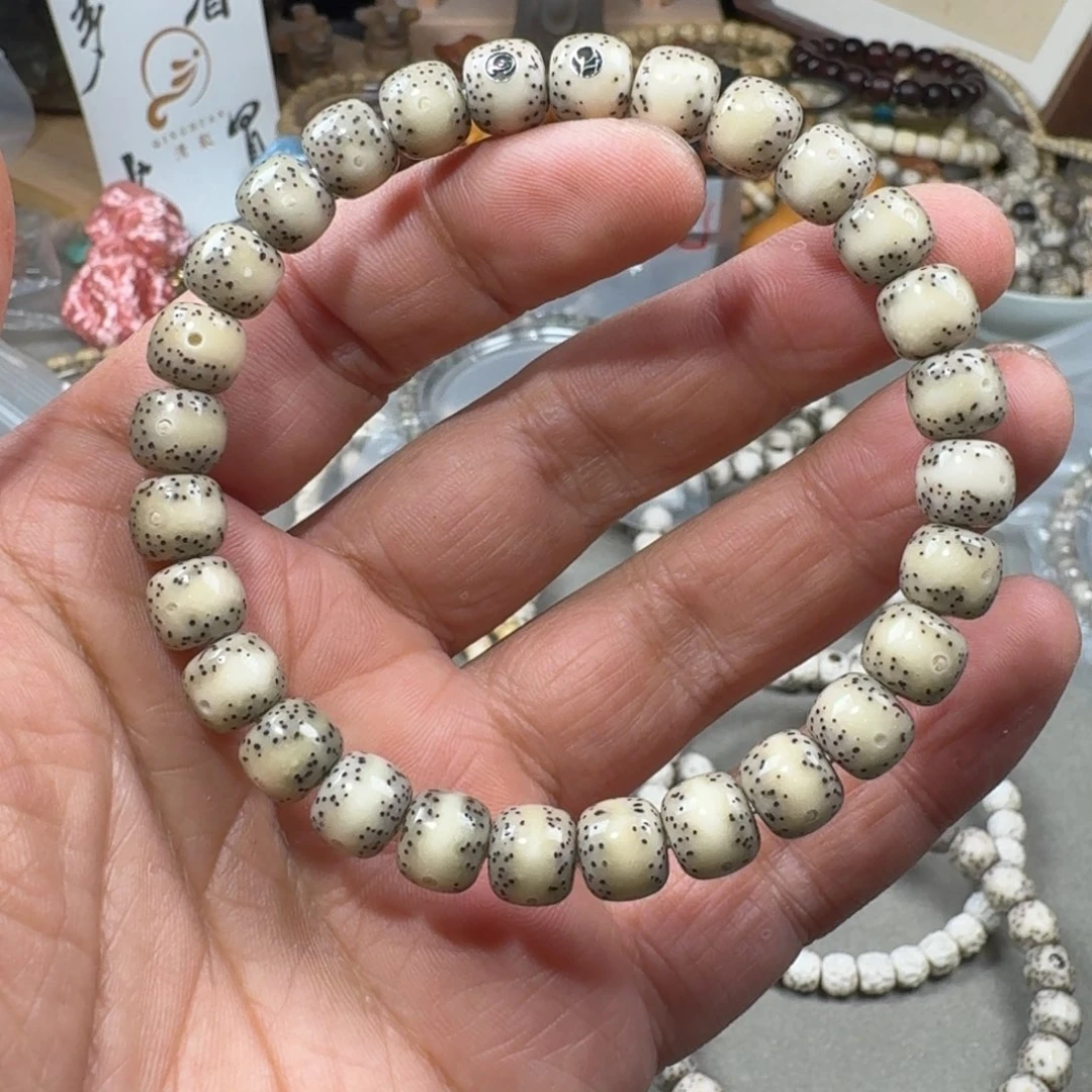 星月菩提吊坠8/7mm星月菩提石玉料一线留白单圈手串