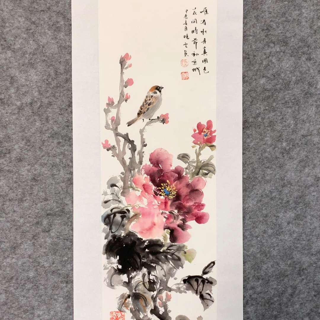 国画花鸟作品写意