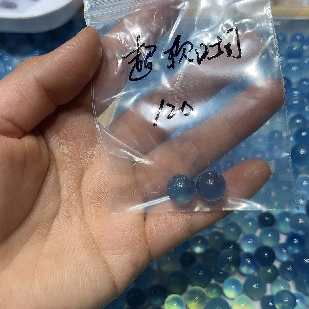 水晶珠宝半成品未镶嵌超**司海蓝宝单珠11毫米2颗