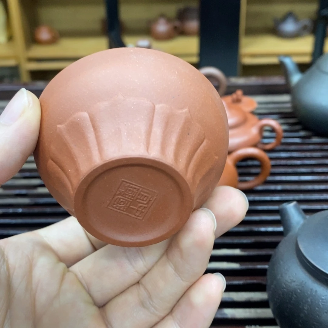 紫砂茶壶风**山两个莲台杯