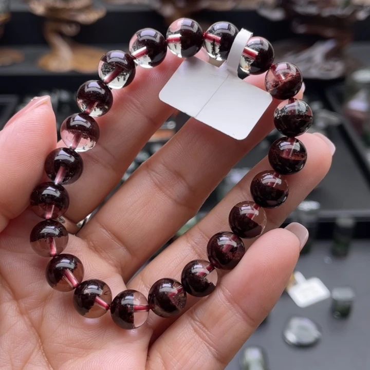 水晶未镶嵌手串红幽灵手串定制