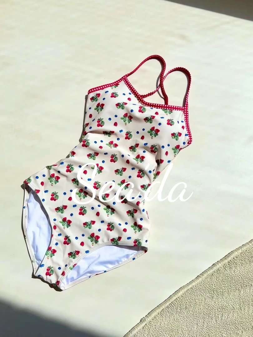 Sea’da【莓莓女孩】2025新款蓝莓树莓专业竞速游泳专用连体泳衣