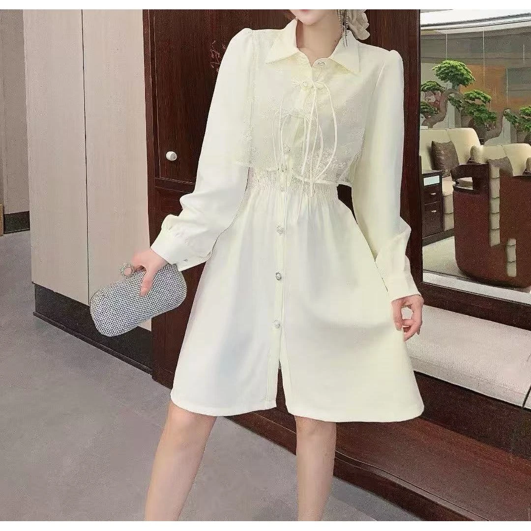 发发推荐 【上河图】新中式收腰大码显瘦盘扣连衣裙9256