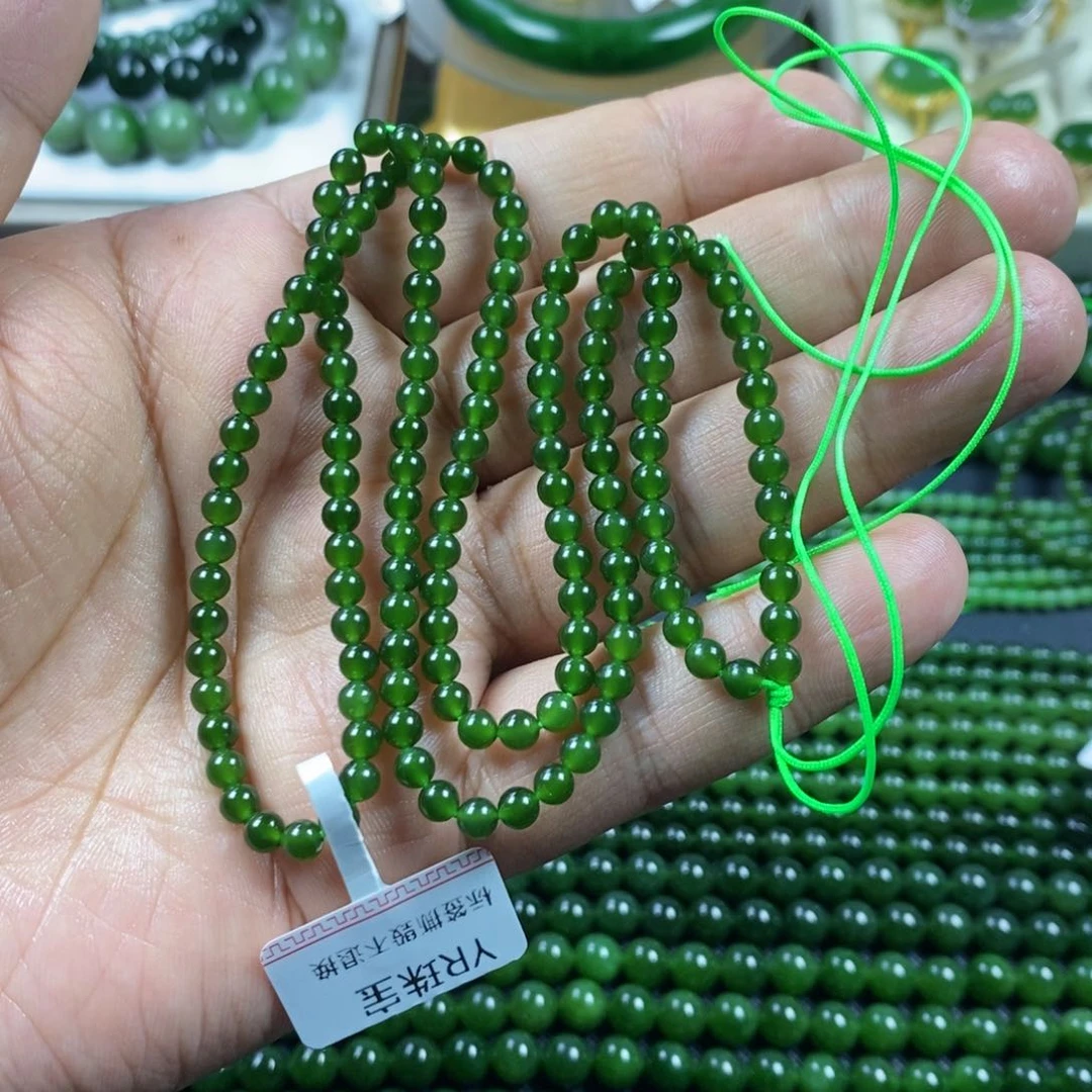 和田玉（碧玉）项链未镶嵌美*女4