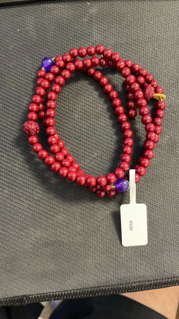 含辰砂工艺品天然辰砂朱砂多圈男女本命年护身符礼物（无礼盒）042