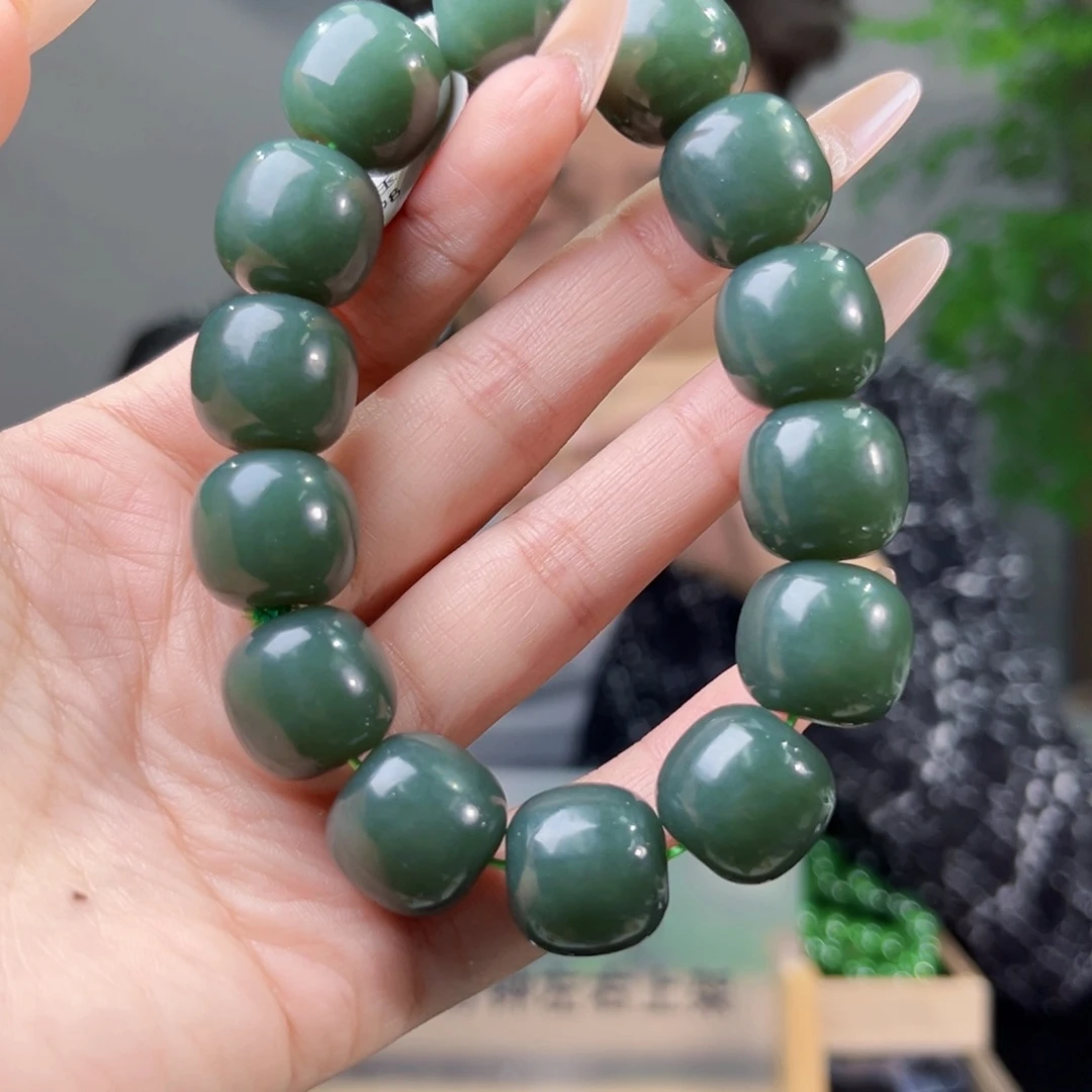 和田玉未镶嵌手链纯天然新疆和田玉且末蓝卡16