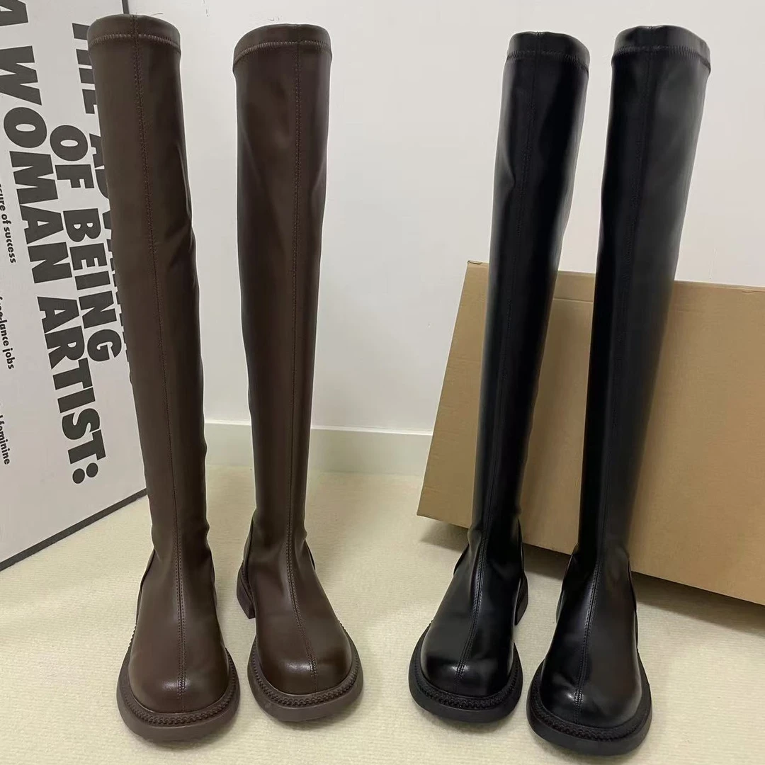 175高个子女生加长过膝靴大码平底显腿长显瘦百搭2025冬新款长靴