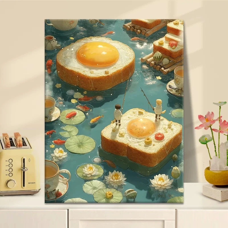 面包乐园|数字油画diy真心遮盖六代颜料填涂色手绘礼物油彩装饰画