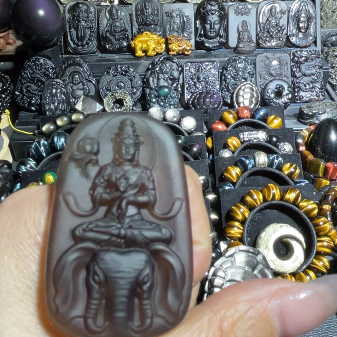 Q***L黑曜岩未镶嵌吊坠(赠链)