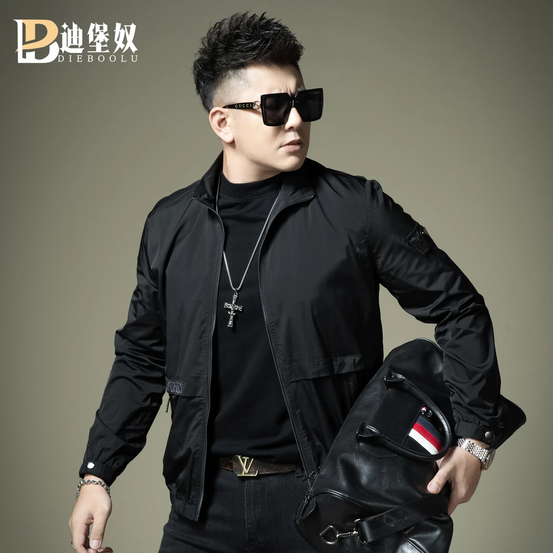 欧洲站高端男士休闲工装外套2025新款春秋潮流立领夹克男装衣服潮