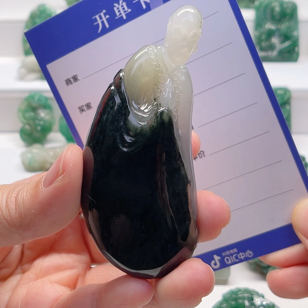 独山玉未镶嵌手把件花***开