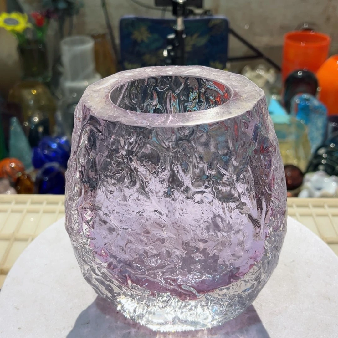 弘扬琉璃花器微瑕高度18