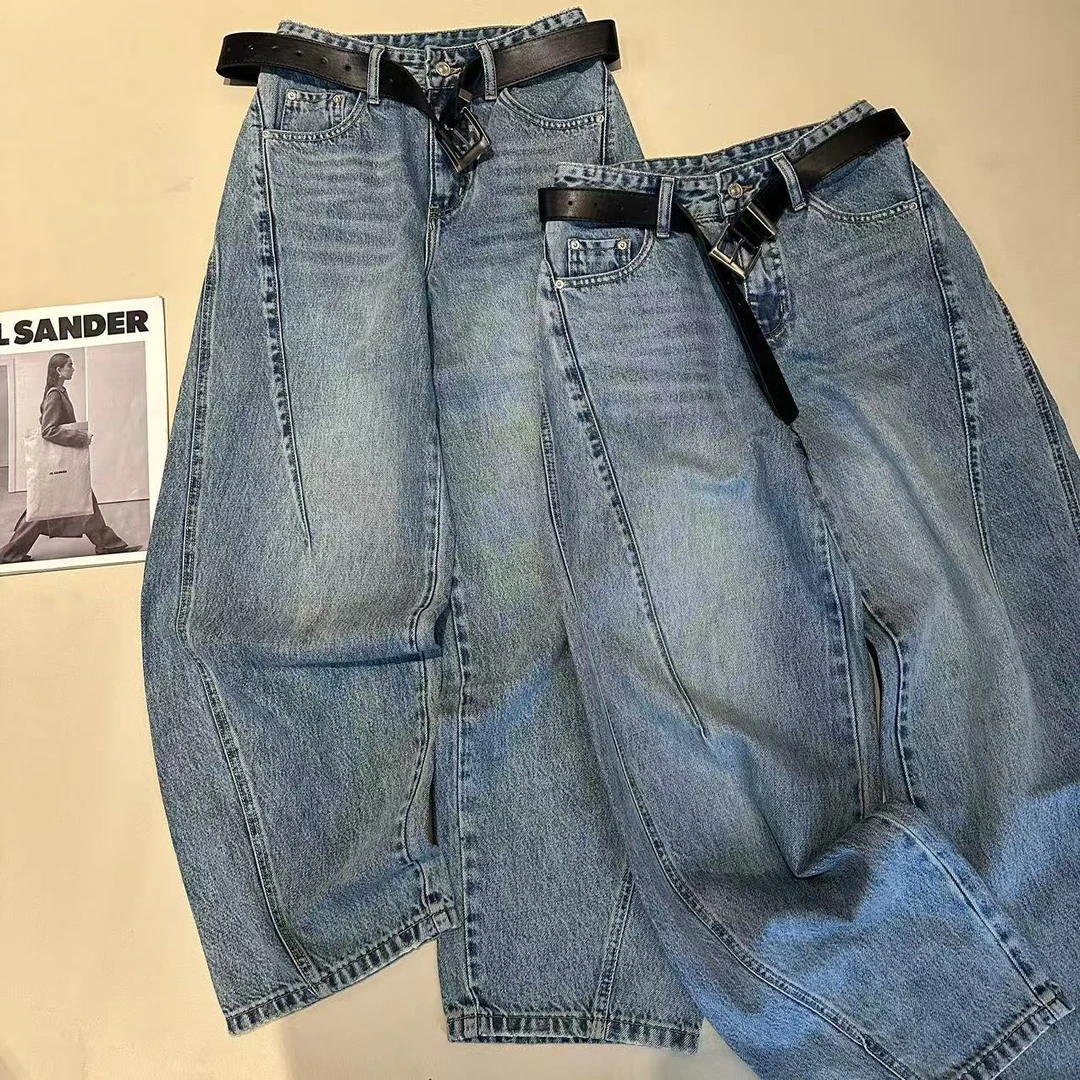 《姚家优麦汇》K5365春款水洗弯刀牛仔裤显瘦百搭新款裤子