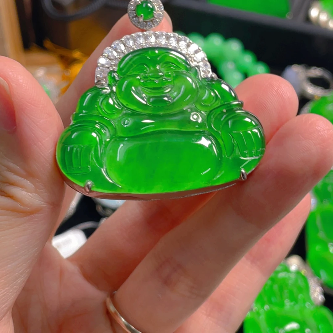 翡翠银S925镶嵌吊坠(不含链)