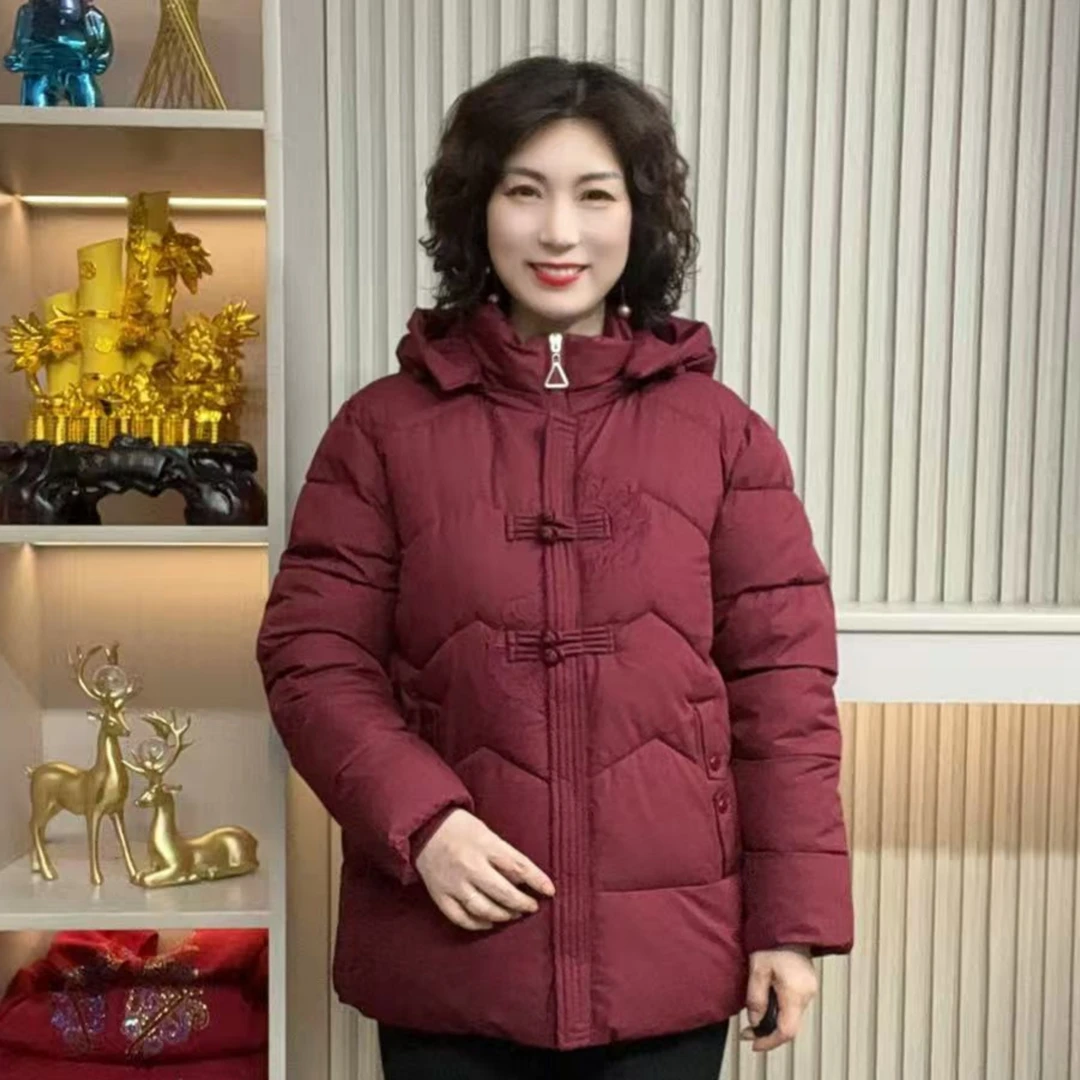 妈妈装流光欧若拉流行时尚潮牌女装宽松冬装外套棉服棉衣百搭长袖