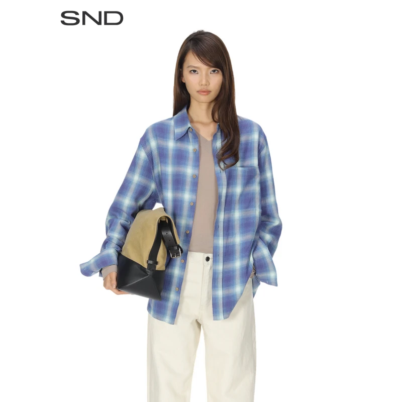 【对倒 设计师品牌】SND AW25 复古格纹旧化廓形衬衫女款