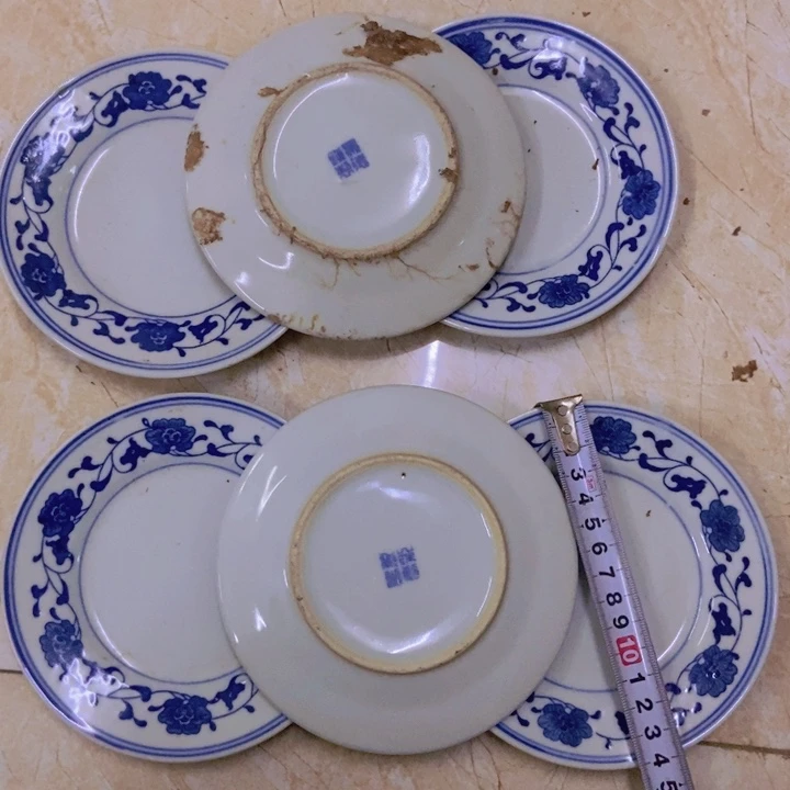 摆件6个14厘米芙蓉花平盘