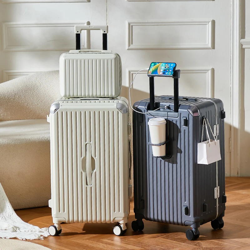 行李箱结实耐用加厚静音万向轮旅行箱铝框多功能拉杆箱大容量32寸