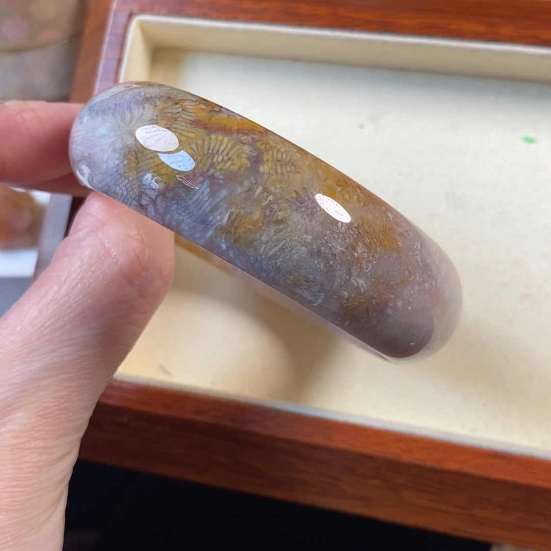 硅化珊瑚（珊瑚玉）未镶嵌手镯56.6口99