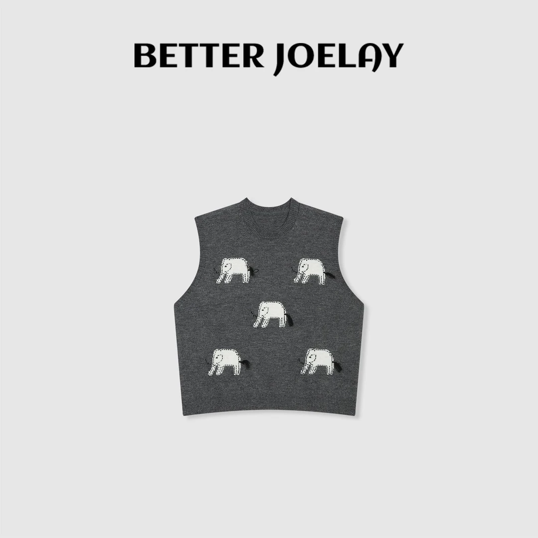 BETTER JOELAY-【大象派对】时尚简约针织马甲个性TT097