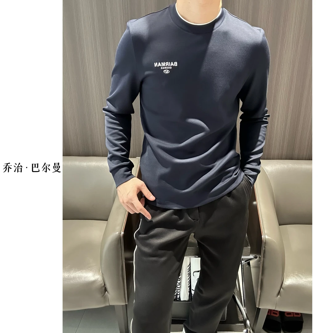 59062 乔治·巴尔曼/25秋冬新款男士莫代尔棉长袖圆领打底衫T恤