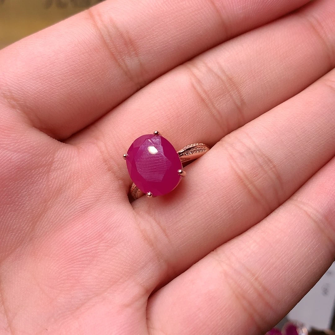 红宝石戒指银S925镶嵌用****2