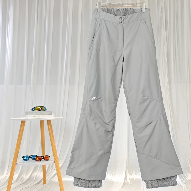 男女款纯色加厚防风防水直筒滑雪裤WE56D