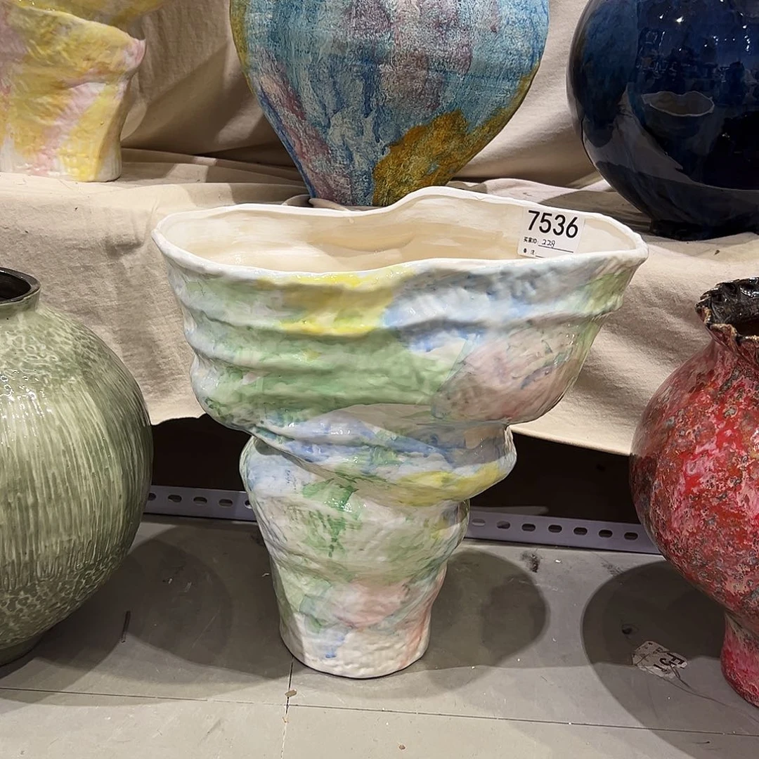 瓶7536高37口21×33陶瓷花瓶无孔