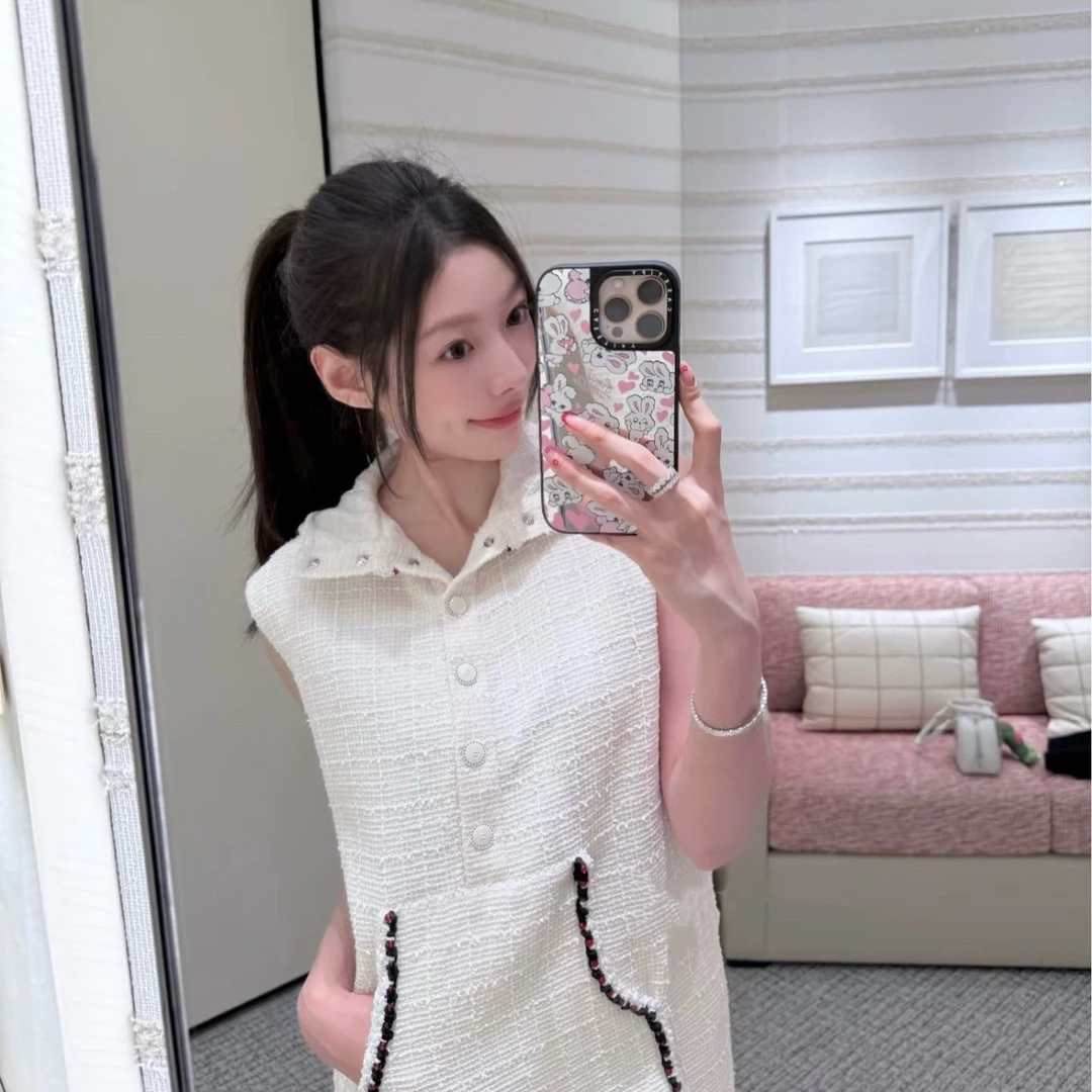 未使用 Chanel/香奈儿 A100805/25C无袖背心连帽连衣裙/34码