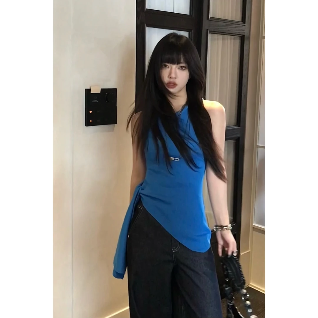 呆毛DM.FACTORY 夏季新款小众设计感修身显瘦收腰针织衫DMJ3734