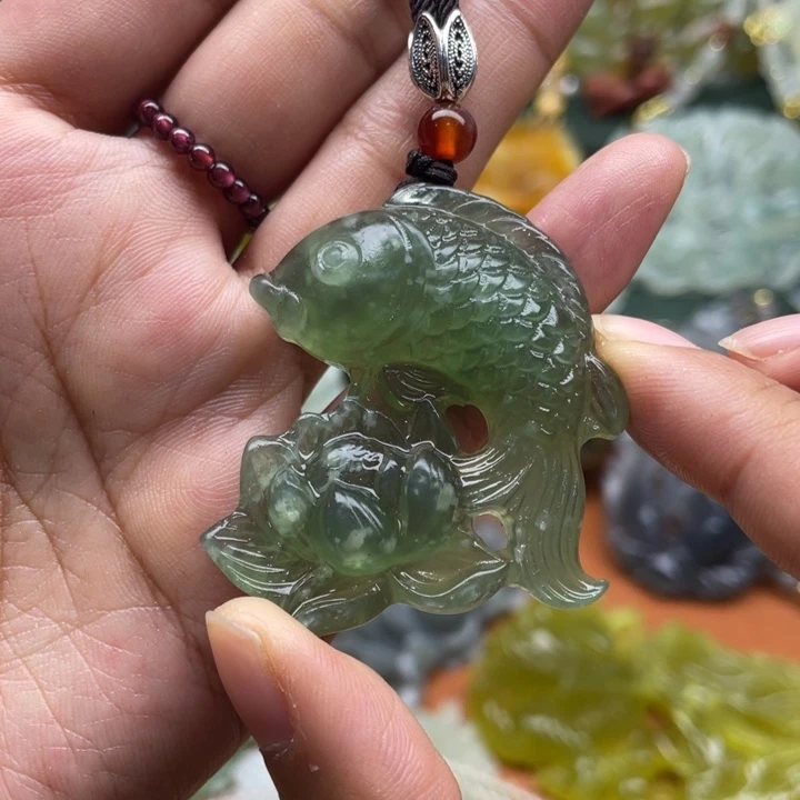 未镶嵌岫玉吊坠毛衣链锁骨链