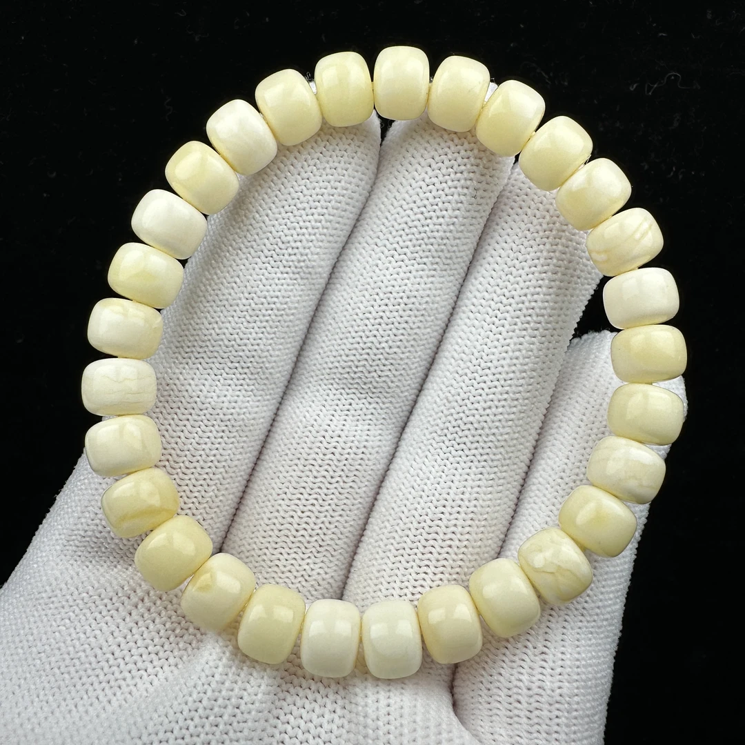 M6112天然蜜蜡 手串 8*6.2mm天然原矿，假一赔四