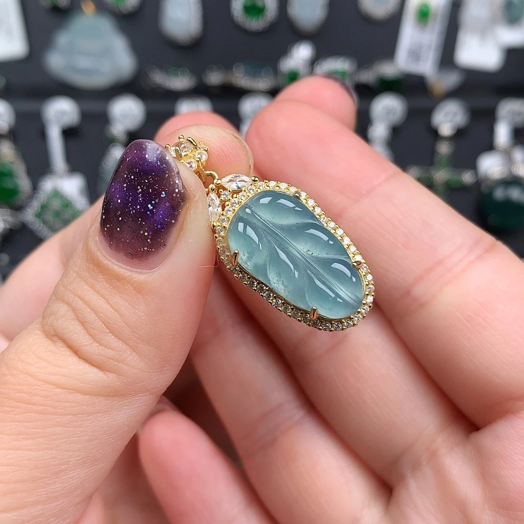 翡翠银S925镶嵌颈饰