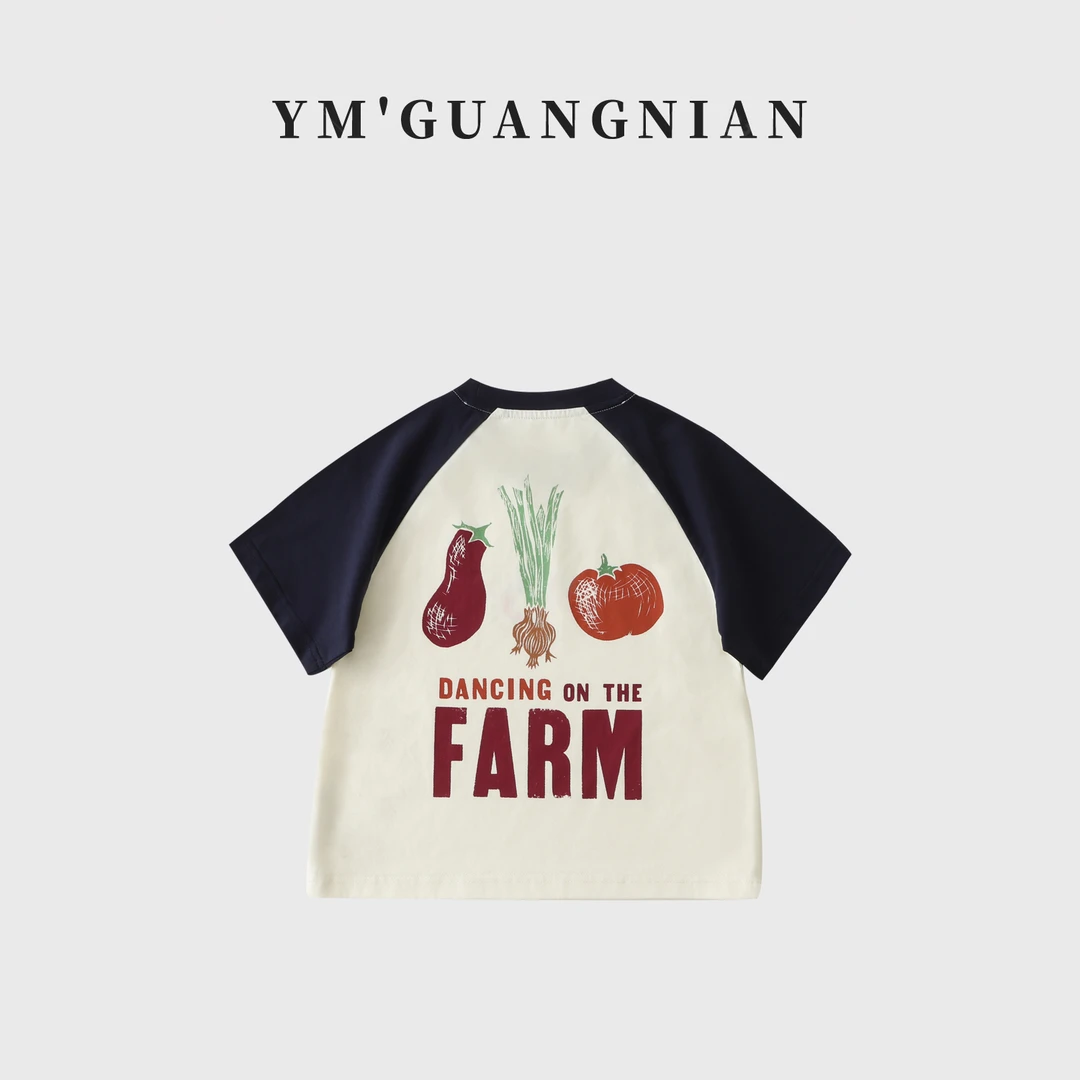 【幼棉光年】夏季男童圆领休闲薄款T恤卡通印花短袖1221256