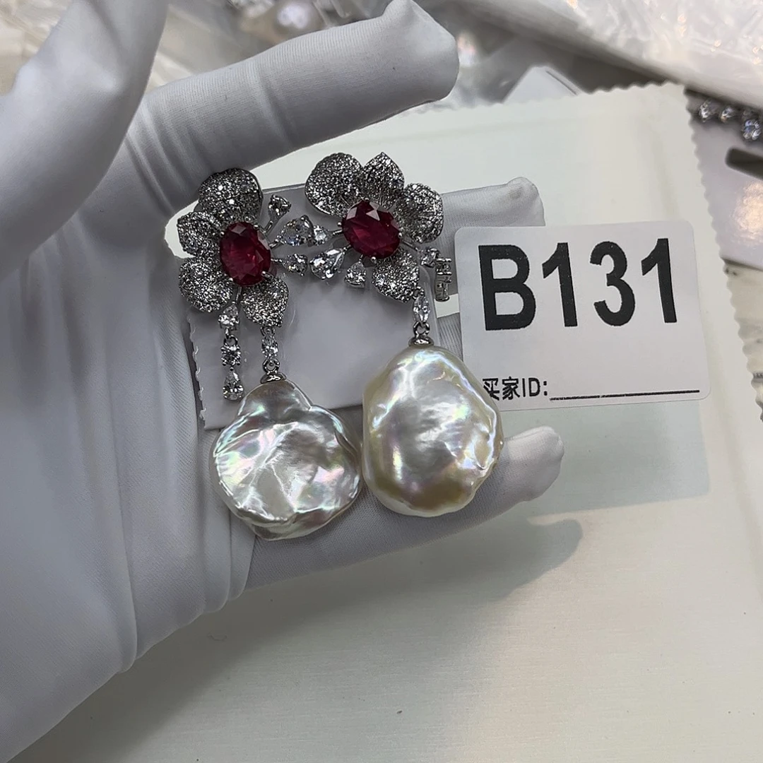 耳饰淡水珍珠银S925镶嵌