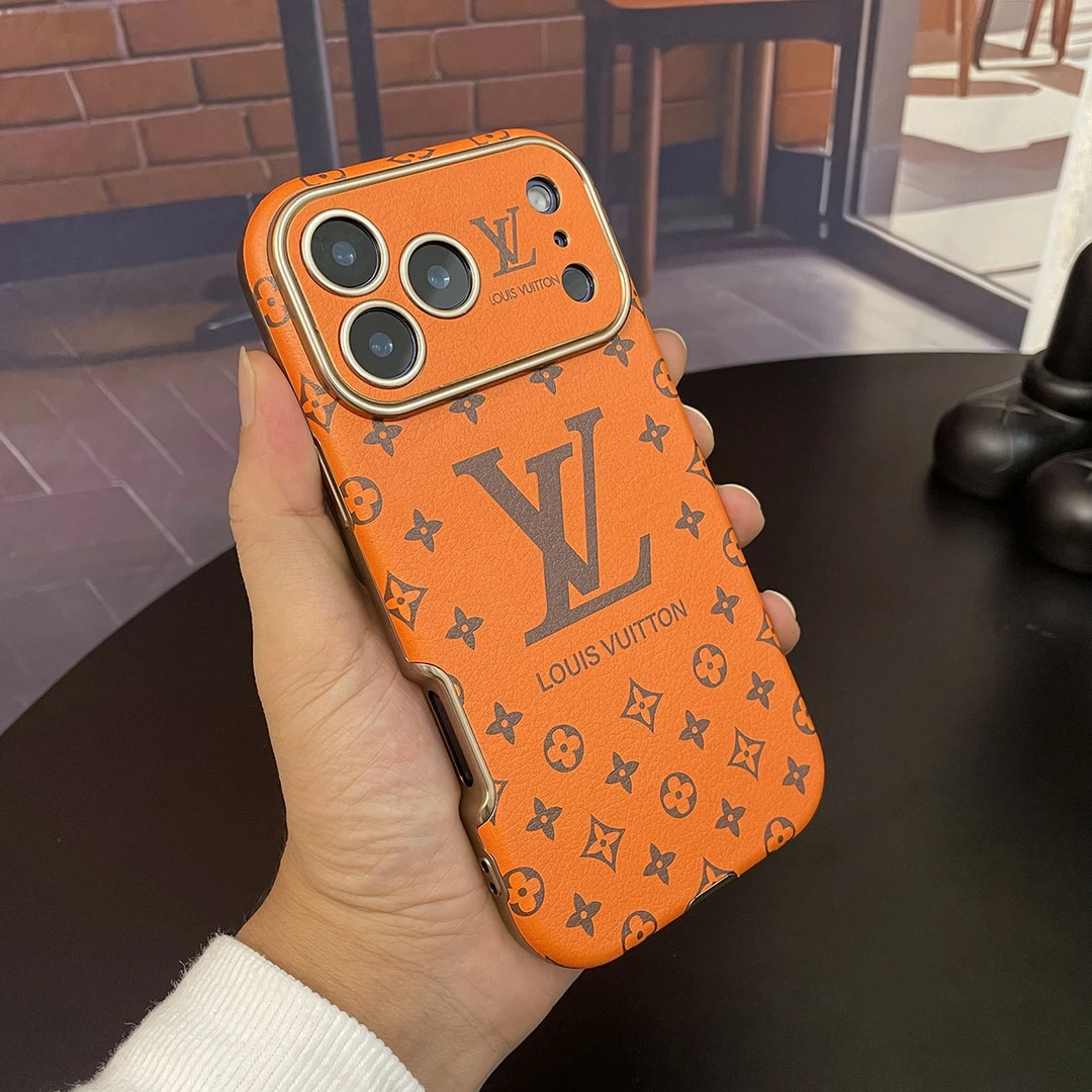 橙色大视窗适用苹果17promax手机壳了创意15皮质16电镀14防摔13软