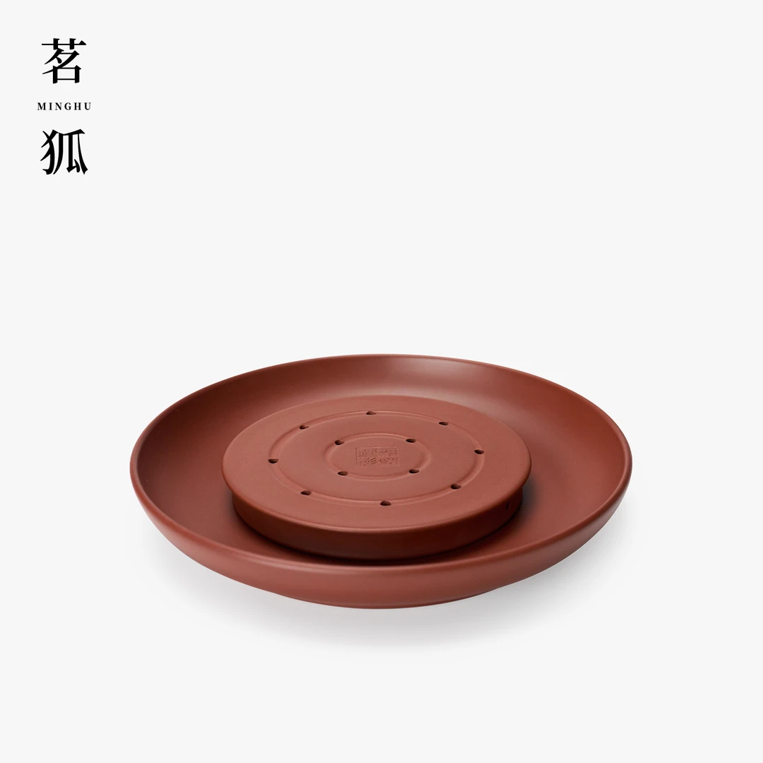 【邱桂彪制】潮州手拉朱泥壶承 家用养壶垫纯手紫砂壶托干泡台茶盘