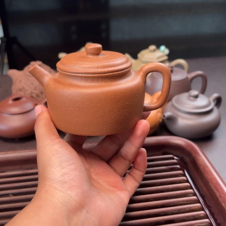 茶壶紫砂孤品微微花你青降坡电窑烧半手德钟容量200