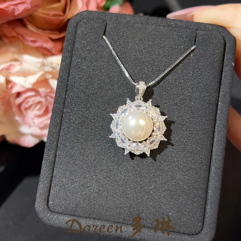 铜合金项链 白色珠珠花朵项链HM8211