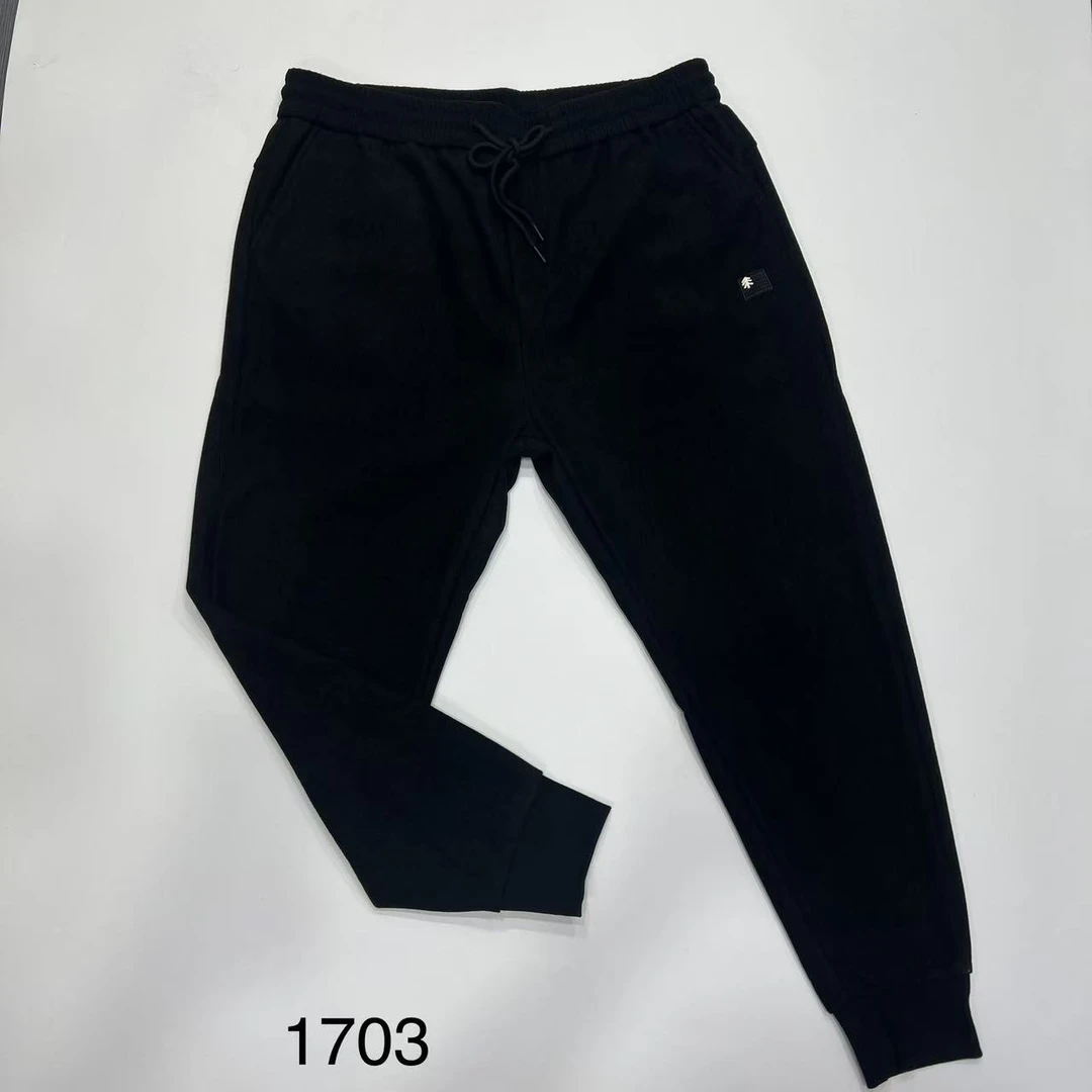 秋季新款大码男士时尚刺绣束脚弹力休闲裤1703百搭男款裤子春秋款