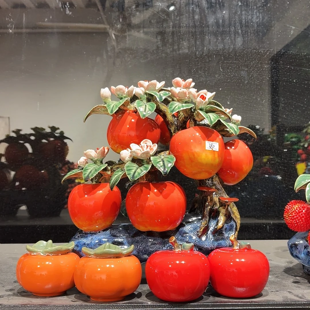 陶瓷苹果树陶瓷摆件