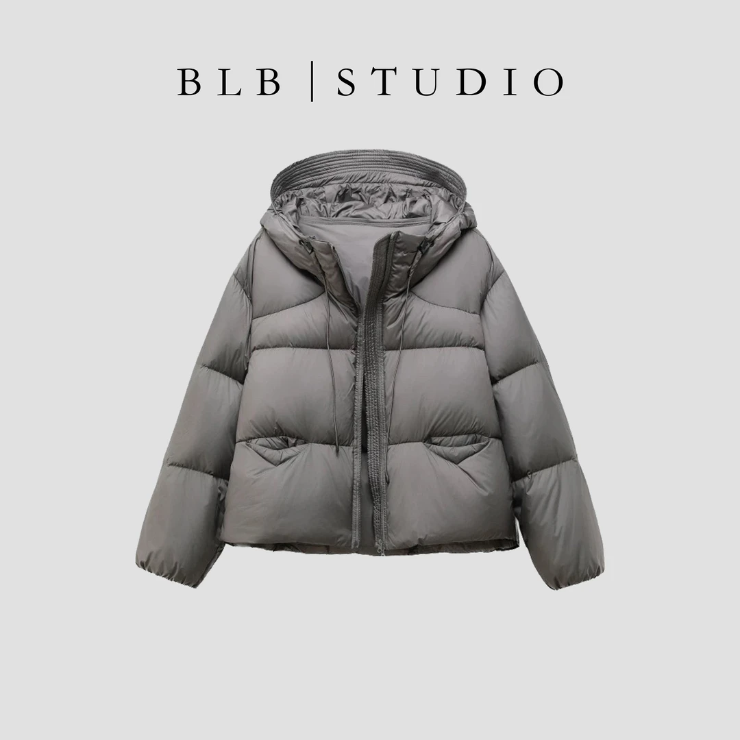 【BLB•板老板】90白鸭绒泡芙连帽羽绒服 轻柔保暖冬季宽松短款 #719